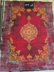 تصویر فرش ماشینی ۱۲۰۰ شانه کاشان کد ۱۳۴ رنگ قرمز – طرح جدید پرفروش. 