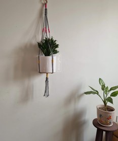 تصویر آویز گلدان مکرومه 