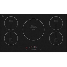 تصویر اجاق برقی پنج شعله 9400 وات برند ایوولی مدل INDUCTION HOB Evvoli EVBI–IH905B 