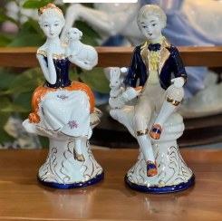 تصویر جفت مجسمه دختر و پسر زیبا چینی و خاص 