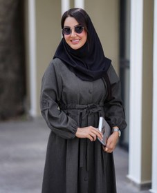 تصویر مانتو دانشجویی کمند چرم زنانه رنگبندی زیبا 