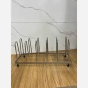 تصویر استند فلزی درب قابلمه و بشقاب 