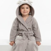 تصویر حوله تن پوش بچگانه عروسکی طرح puppy خاکی 