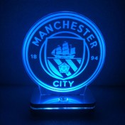 تصویر چراغ خواب طرح تیم فوتبال منچستر سیتی مدل هفت رنگ سان لیزر 