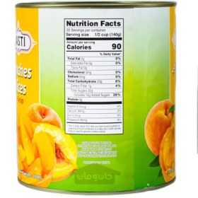 تصویر کمپوت اسلایس شده هلو راستی 3 کیلوگرم RASTI RASTI Peaches Slices in syrup 3 kg