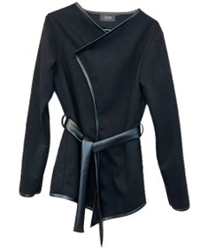 تصویر کت شنلی سوئیت با نوار چرمی 