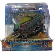 تصویر سنگ هوا و تزئینی متحرک آکواریوم مدل کشتی شکسته 