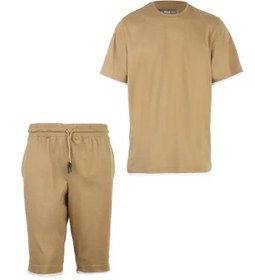 تصویر ست تی شرت و شلوارک مردانه نخی نسکافه ای جی پی ای JPA کد 4021012340 