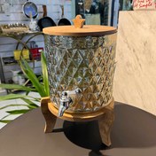 تصویر کلمن شیشه ای پایه چوبی مدل سما 