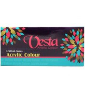 تصویر رنگ اکریلیک وستا ۱۲ رنگ حجم ۲۱ میلی لیتر 