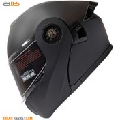 تصویر کلاه کاسکت فک متحرک مشکی مات iBK قالب کوچک iBK Matte Black Flip Up Helmet Small Form