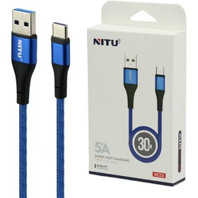 تصویر کابل کوتاه تایپ سی فست شارژ Nitu NC33 5A 30cm Nitu NC33 5A Type-C 30cm Cable