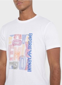 تصویر تی‌شرت گرافیکی یقه گرد برند Emporio Armani Graphic Crew Neck T-Shirt