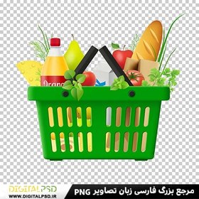 تصویر دانلود وکتور با کیفیت سبد مواد غذایی 