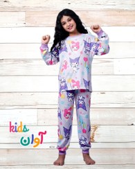 تصویر بلوز شلوار دخترانه تمام پنبه طرح کرومی و ملودی - سایز 