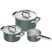 تصویر سرویس قابلمه ۳پارچه زولینگ مدل پیور رنگ سبز ZWILLING Pure Cookware, Set of 3 green 