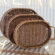 تصویر سبد حصیری بیضی 