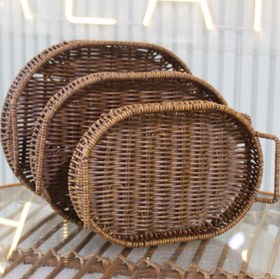 تصویر سبد حصیری بیضی 