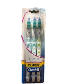 تصویر مسواک اورل بی کلاسیک کر مدیوم بسته 3 تایی 1-2-3 ORAL-B CLASSIC CARE MEDIUM 3 PACK - سه عددی ( دو عدد سبز یک عدد آبی) ORAL-B CLASSIC CARE MEDIUM 3 PACK 1-2-3