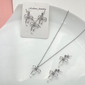 تصویر نیم ست جواهرات پاپیون مینیمال 