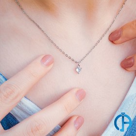 تصویر گردنبند تک نگین قلب کد 091 