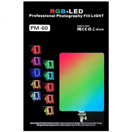 خرید و قیمت پنل نور ثابت RGB PM-60 توان ۶۵ وات | ترب