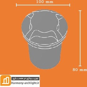 تصویر چراغ فرودگاهی چهار طرفه دفنی با گردبر 95mm 