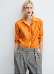 تصویر پیراهن بلوز دکمه دار مردانه و زنانه پنهان اورجینال MANGO 