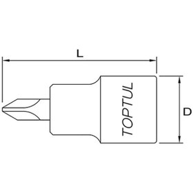 تصویر بکس 1/2 پیچ گوشتی 4سو PH3 تاپ تول TOPTUL کد BCAA16P3 