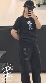 تصویر تیشرت نخ پنبه طرح نیمه پر لیوان 