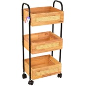 تصویر جای سیب زمینی و پیاز یونیک UN-2967 سه طبقه چوبی حصیری 