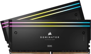 تصویر رم کامپیوتر کورسیر دو کاناله Dominator Titanium RGB فرکانس 6000 مگاهرتز DDR5 تایمینگ CL30 حافظه 32 گیگابایت Corsair Dominator Titanium RGB Dual Channel CL30 6000MHz DDR5 32GB Computer RAM