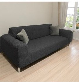 تصویر روکش مبل خاکستری پوشش با کیفیت ژاکوارد پارچه ای Sofa برای 3 نفر قابل شستشو بود TUCHMALL 