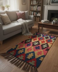 تصویر گلیم دستبافت پشمی دو متر کد357 