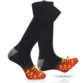 تصویر جوراب گرمکن حرارتی کوهنوردی 1 Pair Heated Crew Socks Adjustable Heated Compression Socks Fashion Comfortable Long Winter Socks for Men and Women