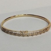 تصویر دستبند بنگل استیل طرح گوچی با سنگ حدید 