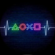 تصویر تابلو نئون ضربان قلب با گیم بازی 