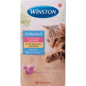 تصویر بستنی گربه وینستون طعم مرغ و ماهی 8 عددی Winston Cat Schleckerli Chicken and Fish