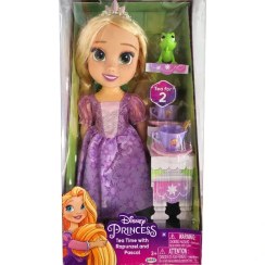 تصویر عروسک اوریجینال راپونزل گیسو کمند به همراه ست چایخوری و پاسکال کد 952958 