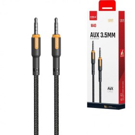 تصویر کابل 1 به 1 صدا (AUX) هیسکا (HISKA) طول 1.2 متر مدل W40 HISKA 1 to 1 Audio Cable 1.2m Model W40