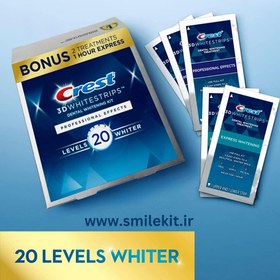 تصویر نوار سفید کننده دندان Crest 3D White | (بسته 22 عددی) Crest 3D Whitestrips Teeth Whitening Strip Kit (22 Count Pack)