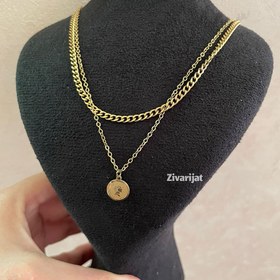 تصویر گردنبند دولاین کارتیر الیزابت استیل Layyer necklace