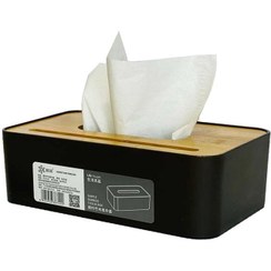 تصویر جا دستمال کاغذی 100 برگ درب بامبو 