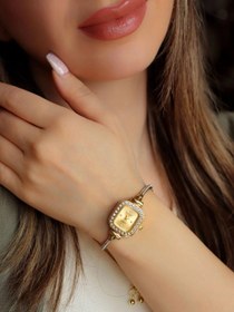 تصویر ساعت زنانه بند کراواتی - طلایی Rolex