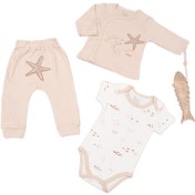 تصویر ست نوزادی دانالو طرح ستاره دریایی ۴ تکه 