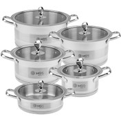 تصویر سرویس قابلمه ۱۰ پارچه استیل MGS کد CWS2111 