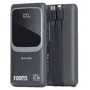 تصویر پاوربانک 10000 باوین Bavin PC1029S توان 22.5 وات و کابل متصل 