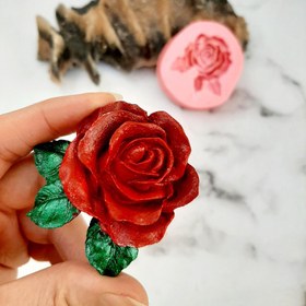 تصویر قالب شمع مدل گل رز سه برگ Silicone candle mold