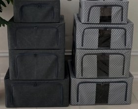 تصویر باکس لباس برزنتی زیپ دار طوسی 