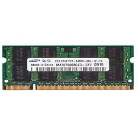 تصویر رم لپ تاپ DDR2 سامسونگ با ظرفیت 2 گیگابایت و فرکانس 800 مگاهرتز Samsung DDR2 6400s 800MHz 2GB Laptop Memory